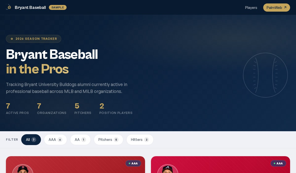 Bryant Baseball tracker preview